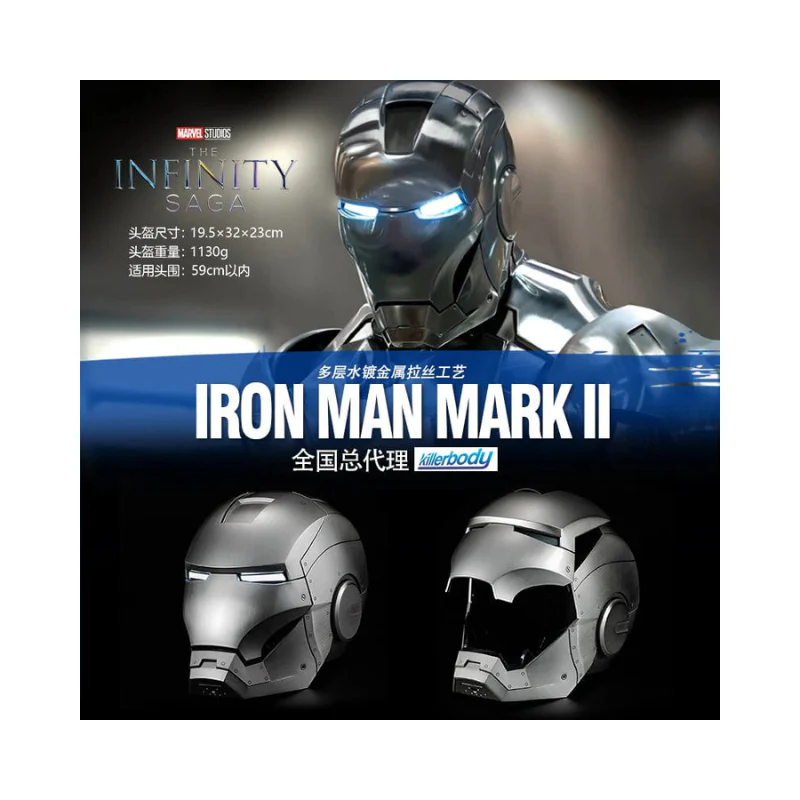 Marvel 1:1 Collectible Bluetooth Speaker Iron Man MK2 Helmet By Killer Body - Image 4