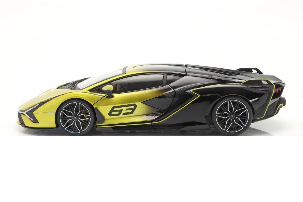 Lamborghini Sián 1/18 Scale Car Model by Faded Yellow by BBurago - Image 2