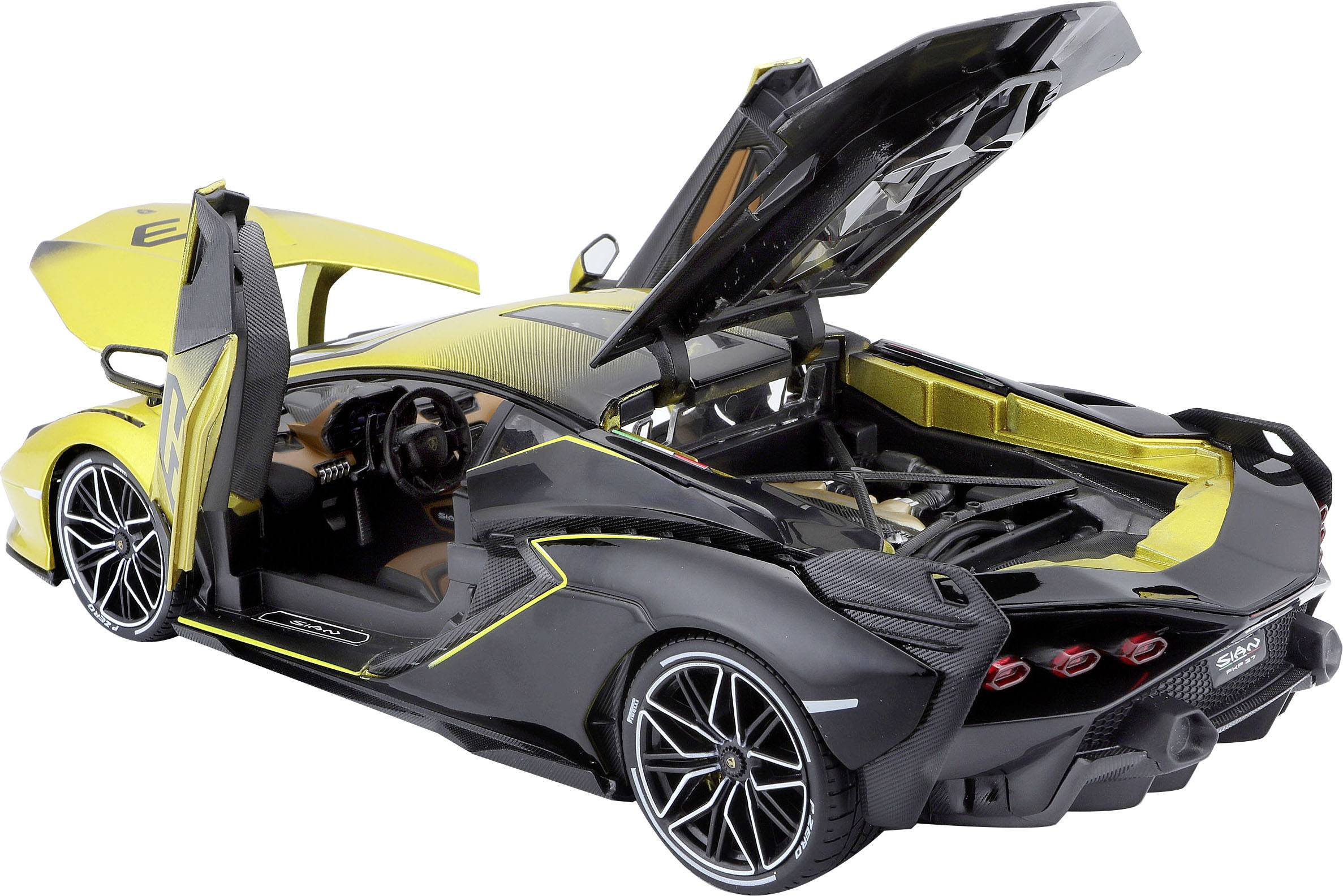 Lamborghini Sián 1/18 Scale Car Model by Faded Yellow by BBurago - Image 4