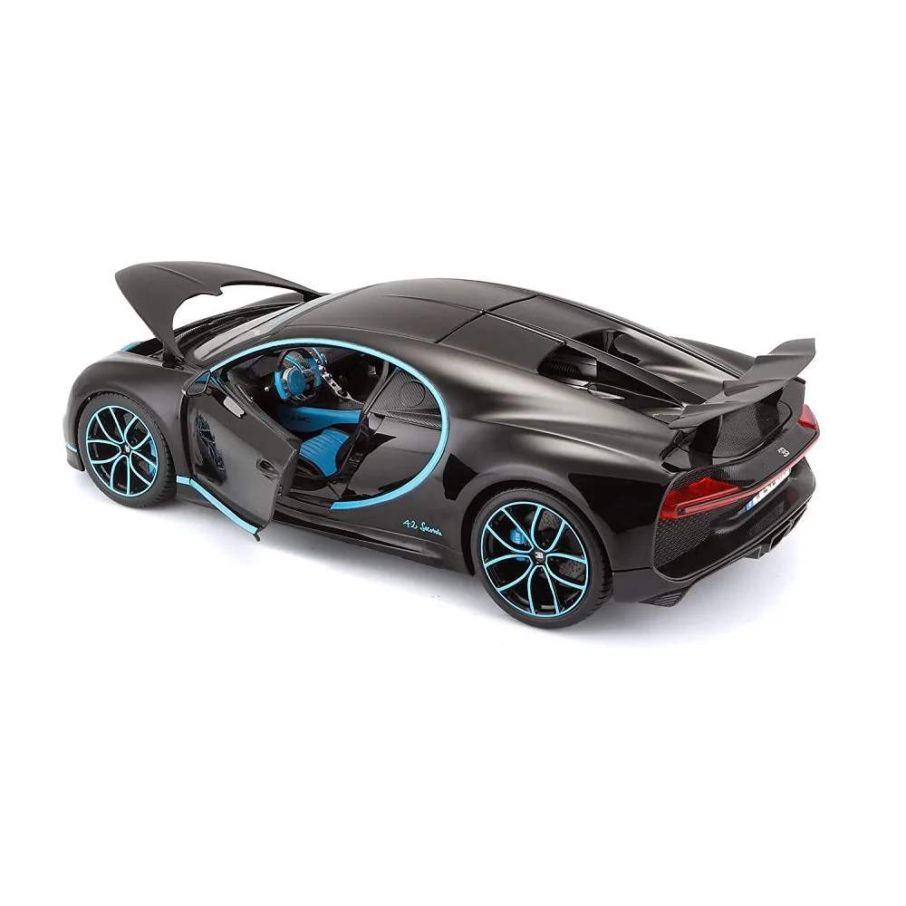 Bugatti Chiron 1/18 Scale Die Cast Model Car Black by Bburago - Image 3