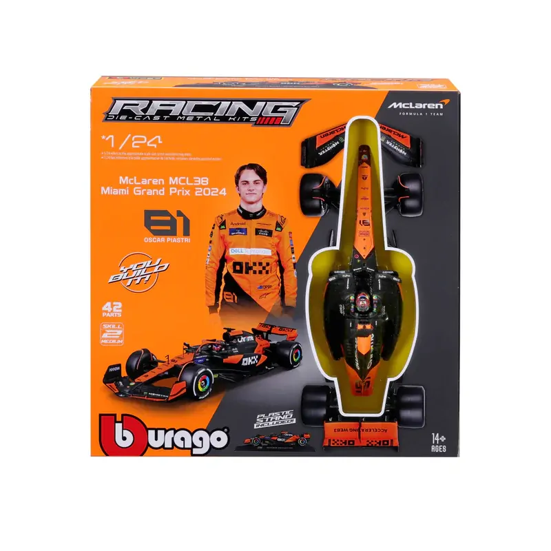 1:24 Formula Model Kit (With Helmet & Plastic Stand) -  Mcla Diecast Cars By Bburago - Image 3