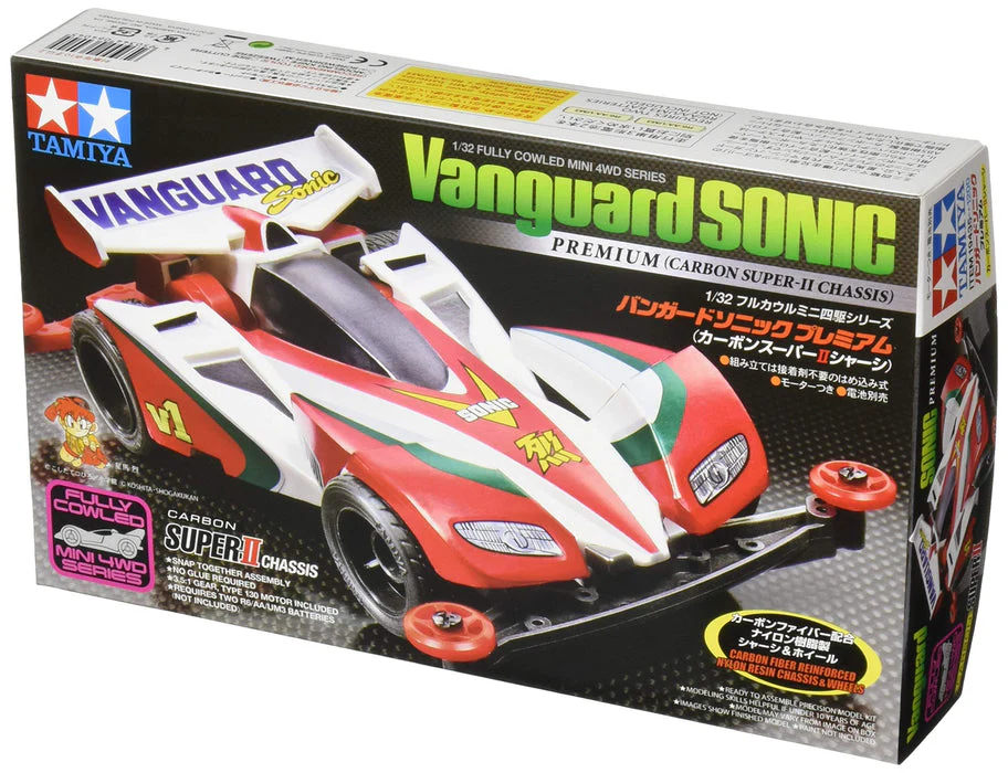 1/32 Fully Cowled Mini 4WD #35 Vanguard Sonic Premium (Super II Chassis) By Tamiya - Image 2