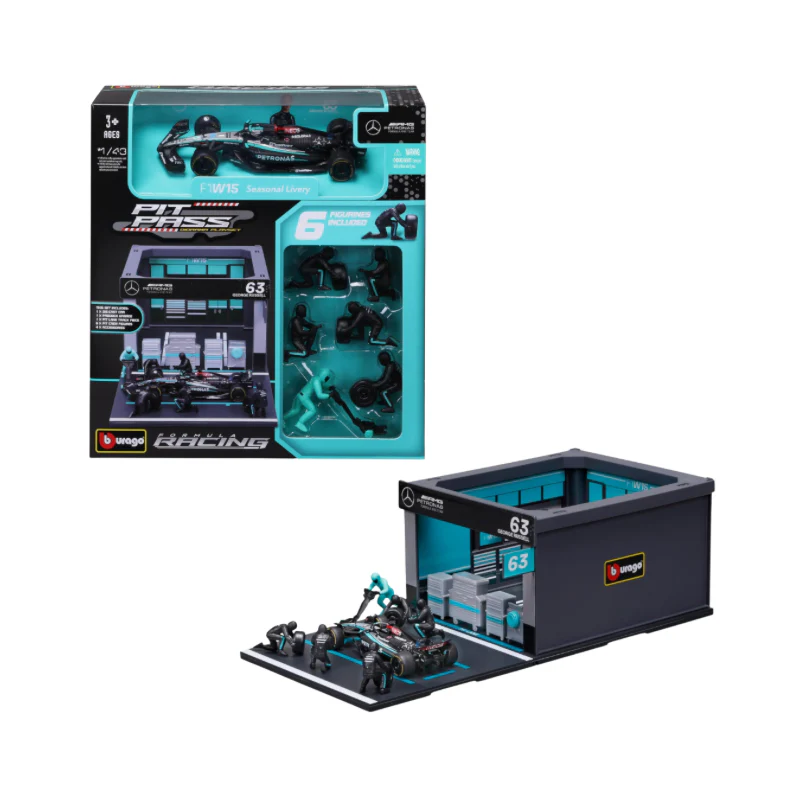 1:43 Formula Pit Pass - Mercedes-Amg Petronas F1 W15 Team Diecast Cars By Bburago