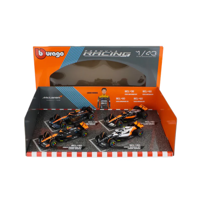 1:43 Formula (Without Helmet & Plastic Stand) - Mclaren Team Diecast Cars By Bburago