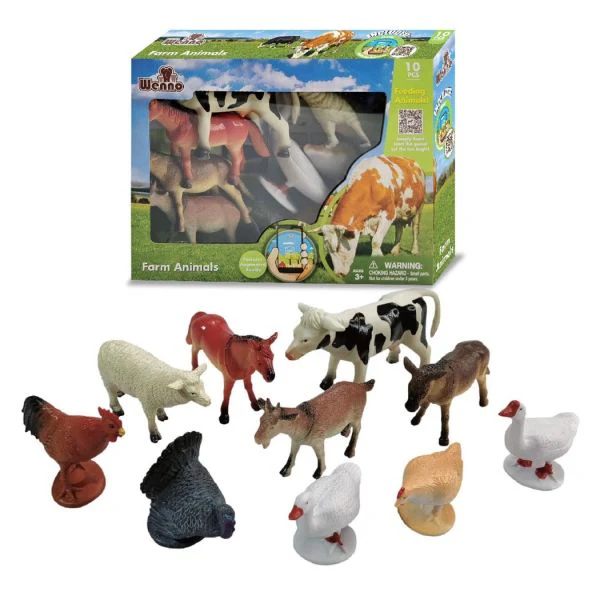 Farm Animals 10 Pieces Playset by Wenno Animal Planet - Image 2