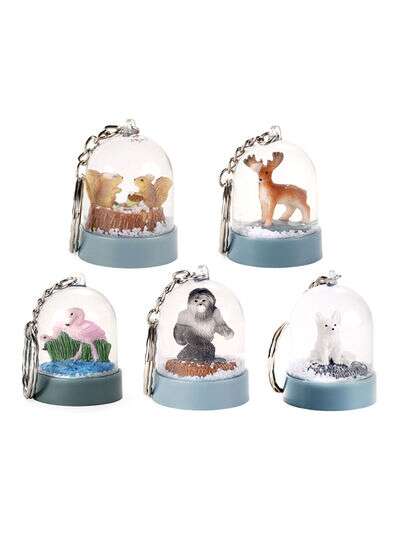 5-Piece Nature Snow Globe Keychains