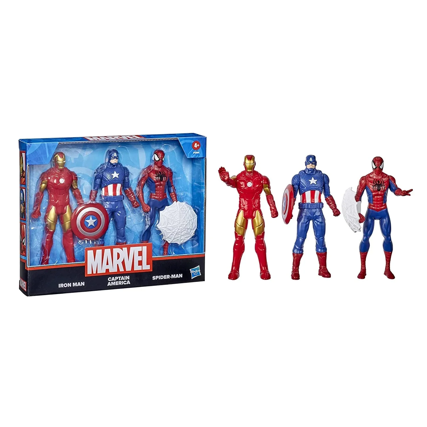 Marvel 6-Inch Scale Iron Man, Spider-Man, Captain America Action Figure Toy Pack of 3 by Hasbro - Image 2
