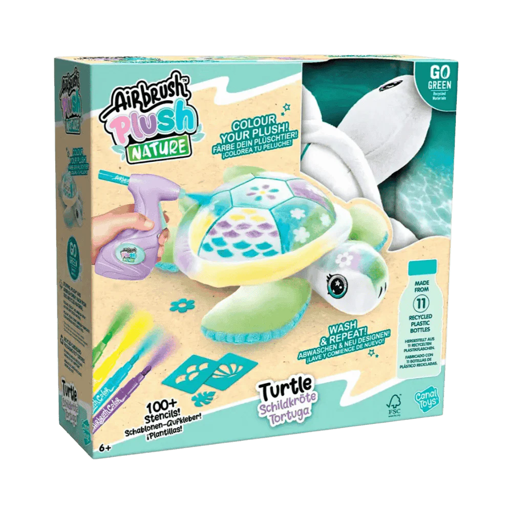 Airbrush Plush Nature - Green Turtle By Canal Toys