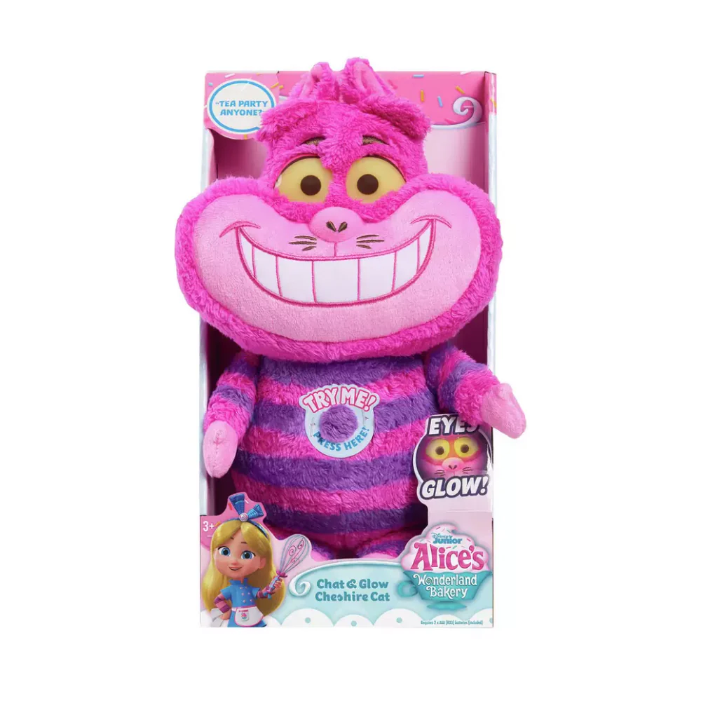Disney Junior Alice's Wonderland Bakery Chat and Glow Cheshire Cat Plush Toy