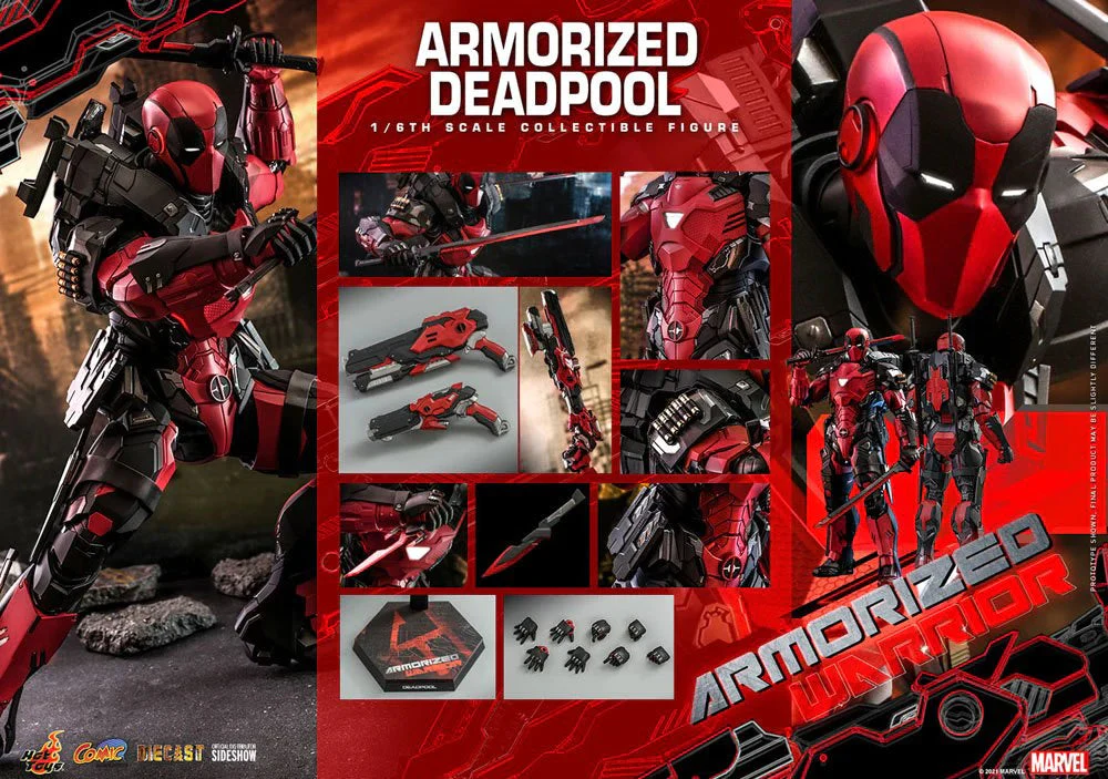 Marvel Comic 1/6 Scale Armorized Deadpool Masterpiece Action Figure by Hot Toys - Image 2