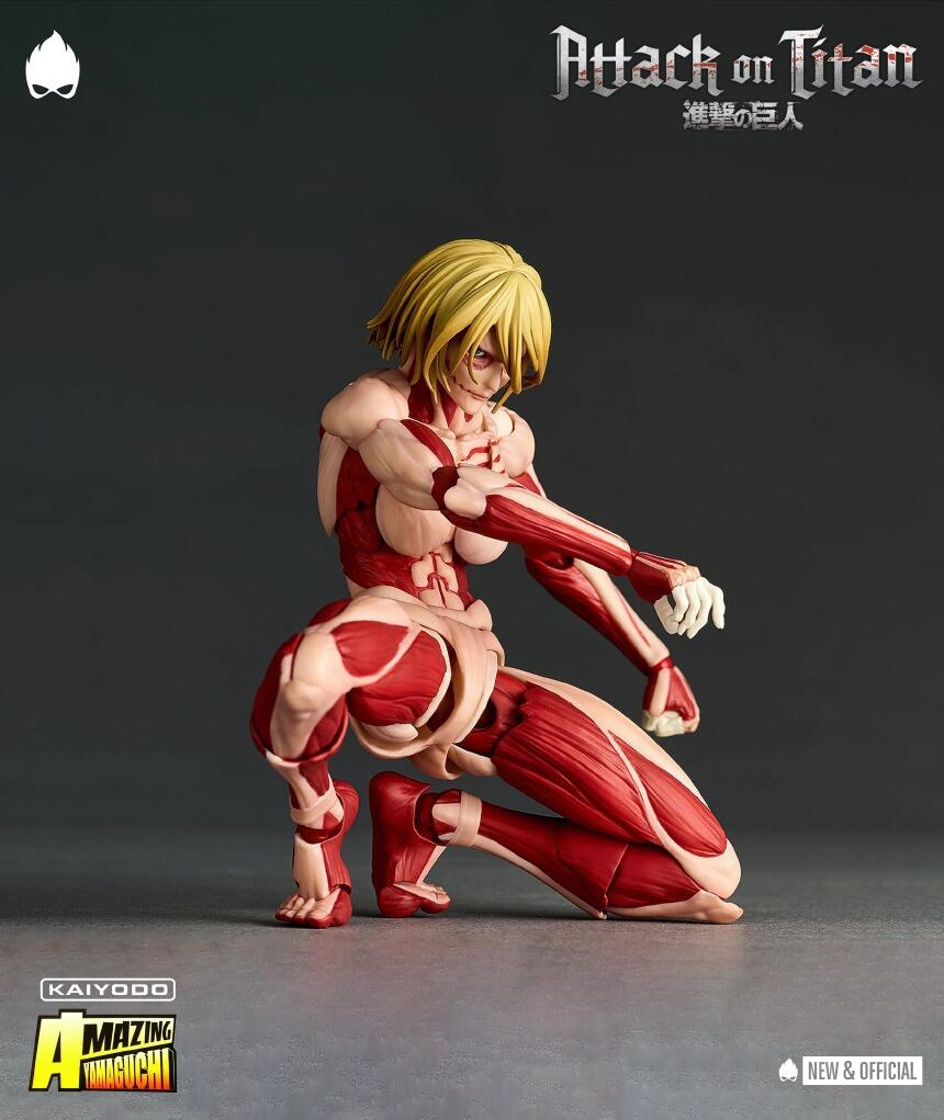 Attack On Titan Amazing Yamaguchi Female Titan Revoltech Articulated Figures By Kaiyodo - Image 4