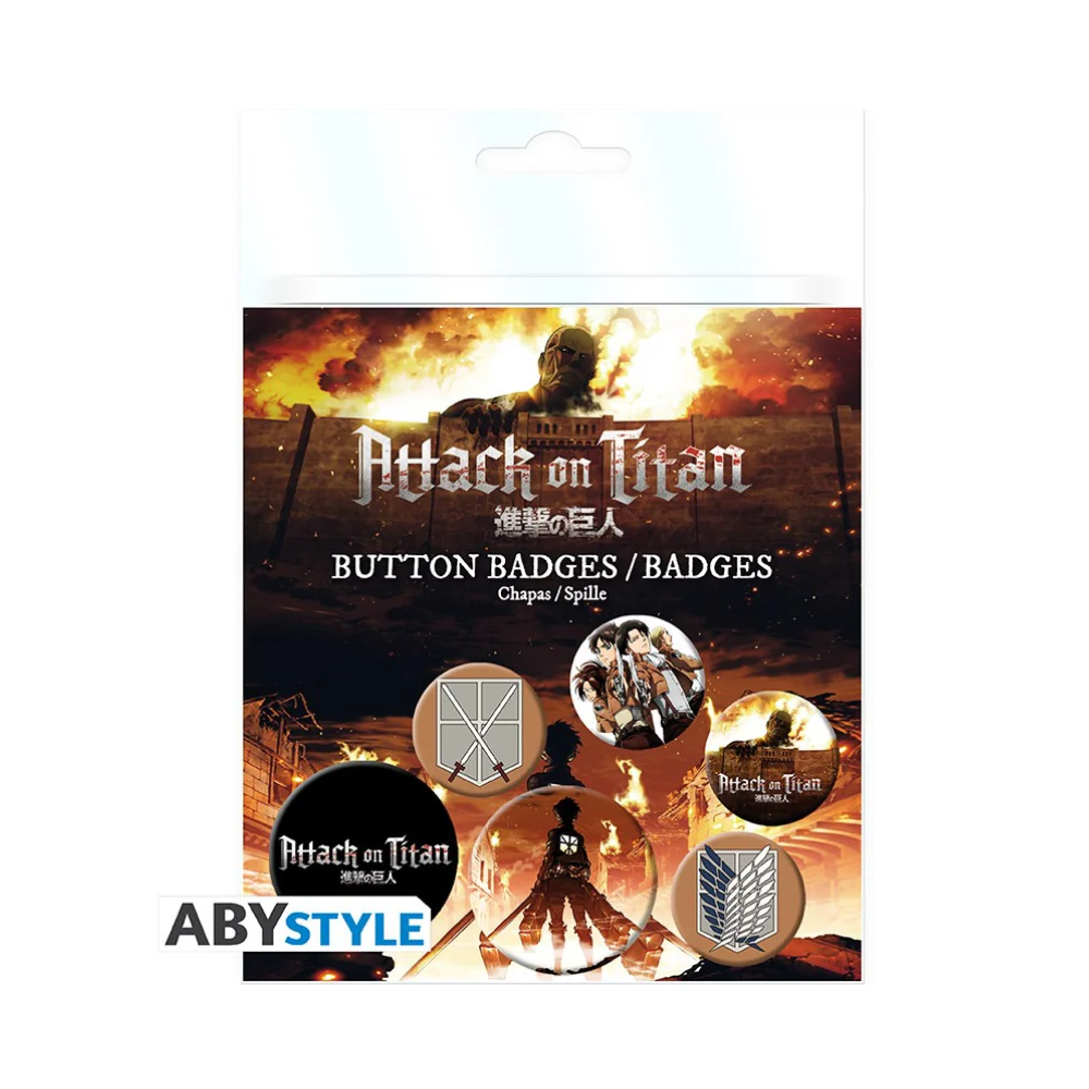 Attack On Titan Characters Badge Pack by Abystyle