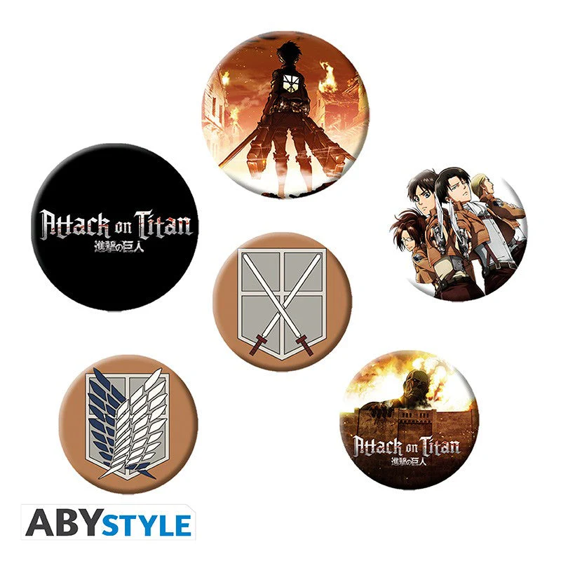 Attack On Titan Characters Badge Pack by Abystyle - Image 2