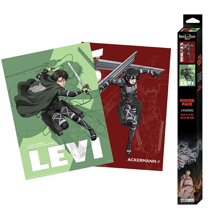 Attack On Titan Season 4 Levi And Mikasa 52X38 Cm Set 2 Chibi Posters by Gb Eye - Image 2
