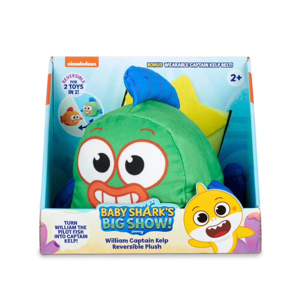Baby Shark BS Reversible Plush William Captain Kelp