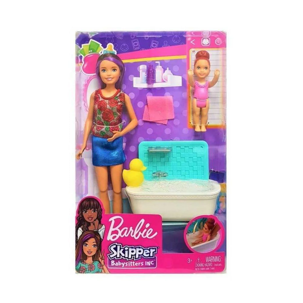 Barbie Skipper Babysitters - Doll and Playset - Bath Time