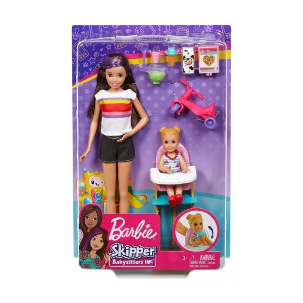Barbie Skipper Babysitters - Doll and Playset - Feeding Toddler