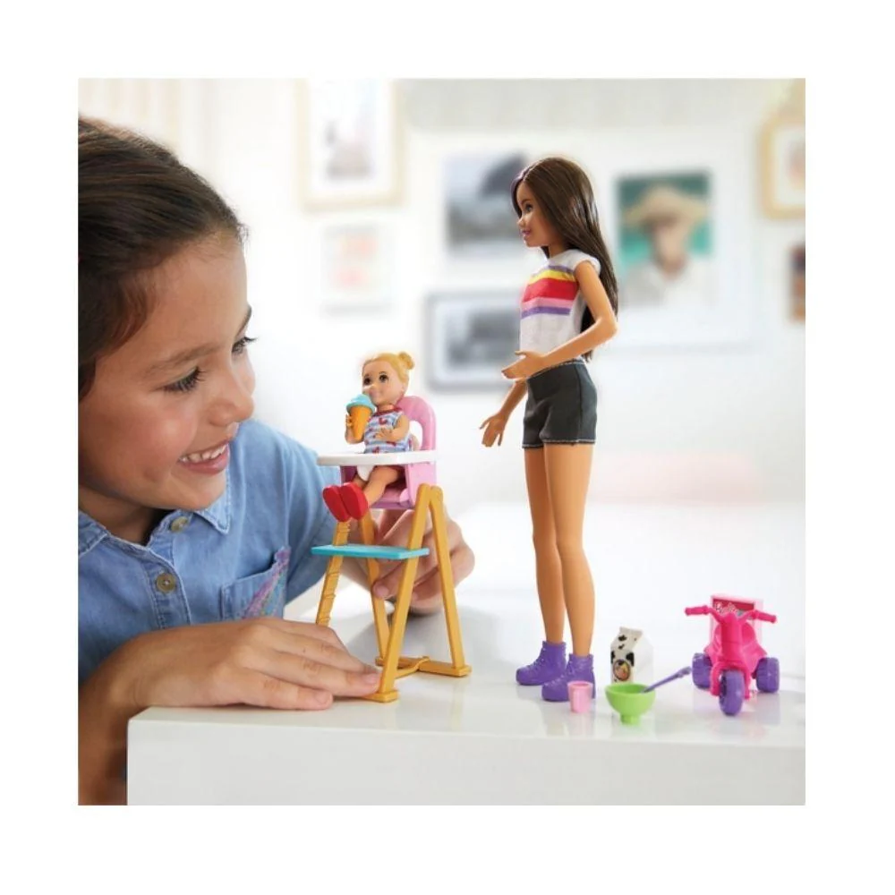 Barbie Skipper Babysitters - Doll and Playset - Feeding Toddler - Image 2