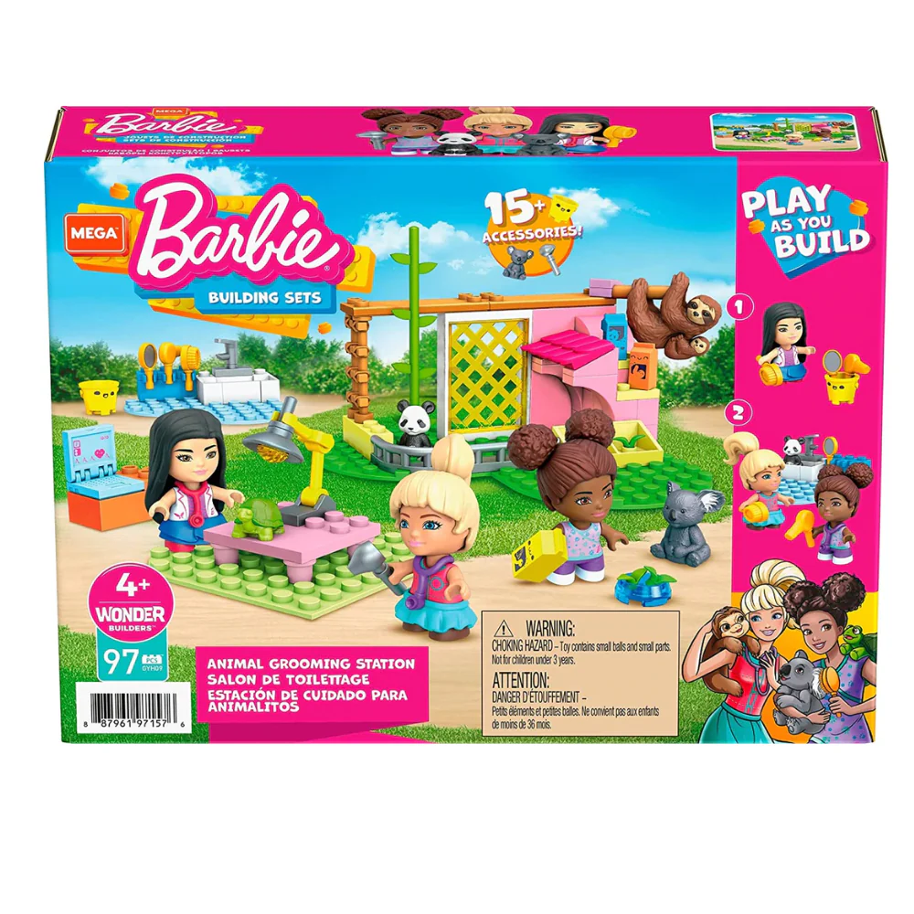 Mega Construx Barbie Building Set Animal Grooming Station