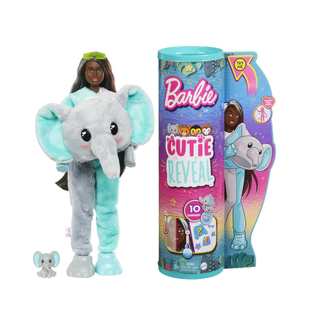 Barbie Cutie Reveal Barbie Jungle Friends Series - Elephant