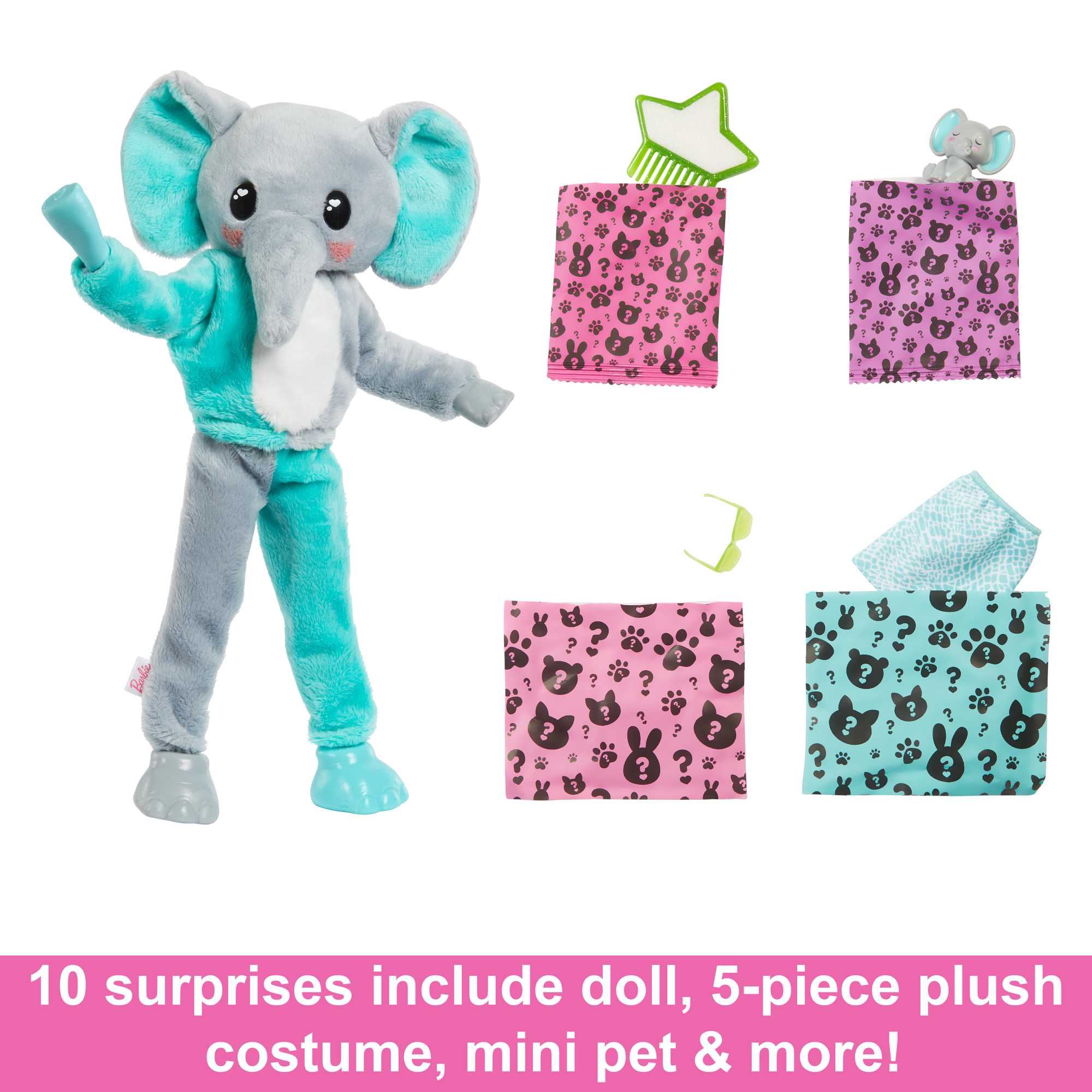 Barbie Cutie Reveal Barbie Jungle Friends Series - Elephant - Image 4