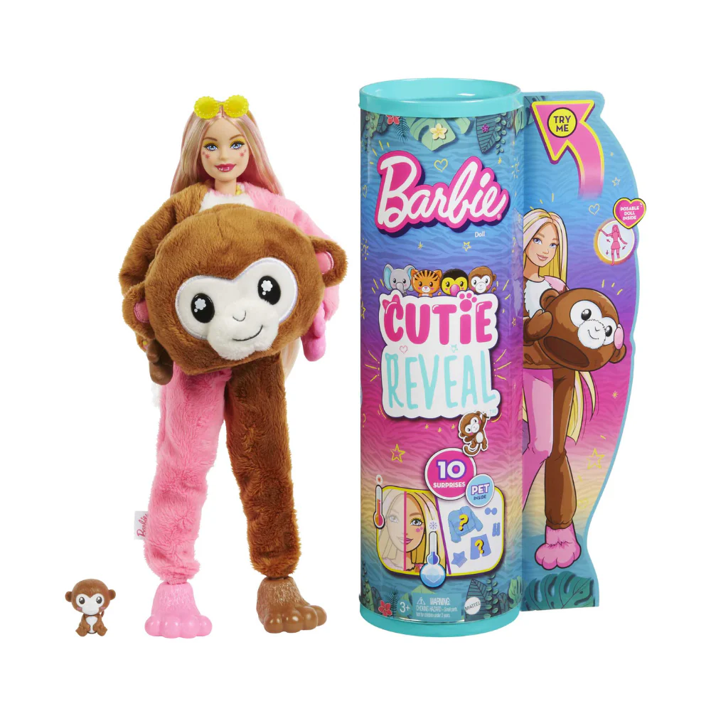 Barbie Cutie Reveal Barbie Jungle Friends Series - Monkey