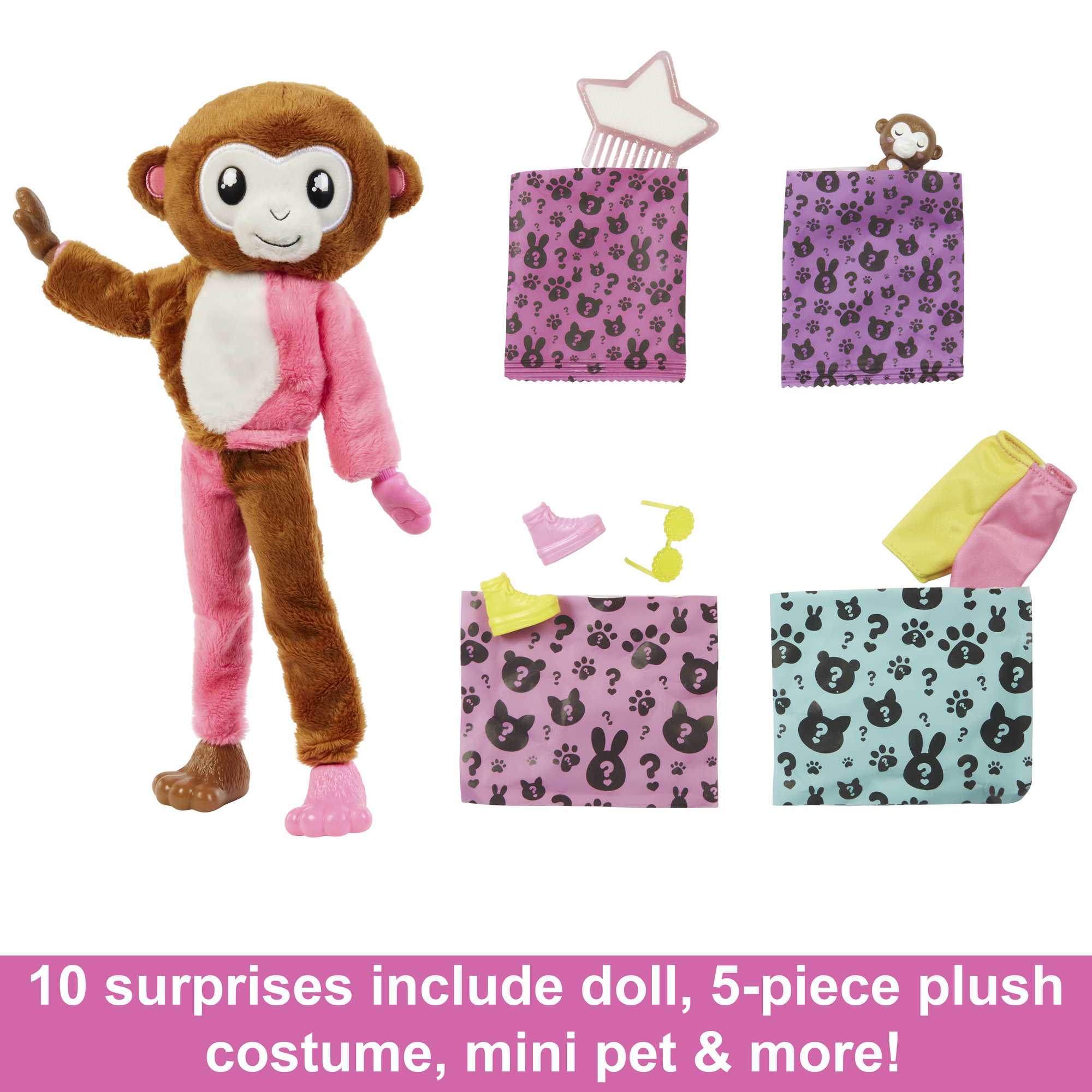Barbie Cutie Reveal Barbie Jungle Friends Series - Monkey - Image 4