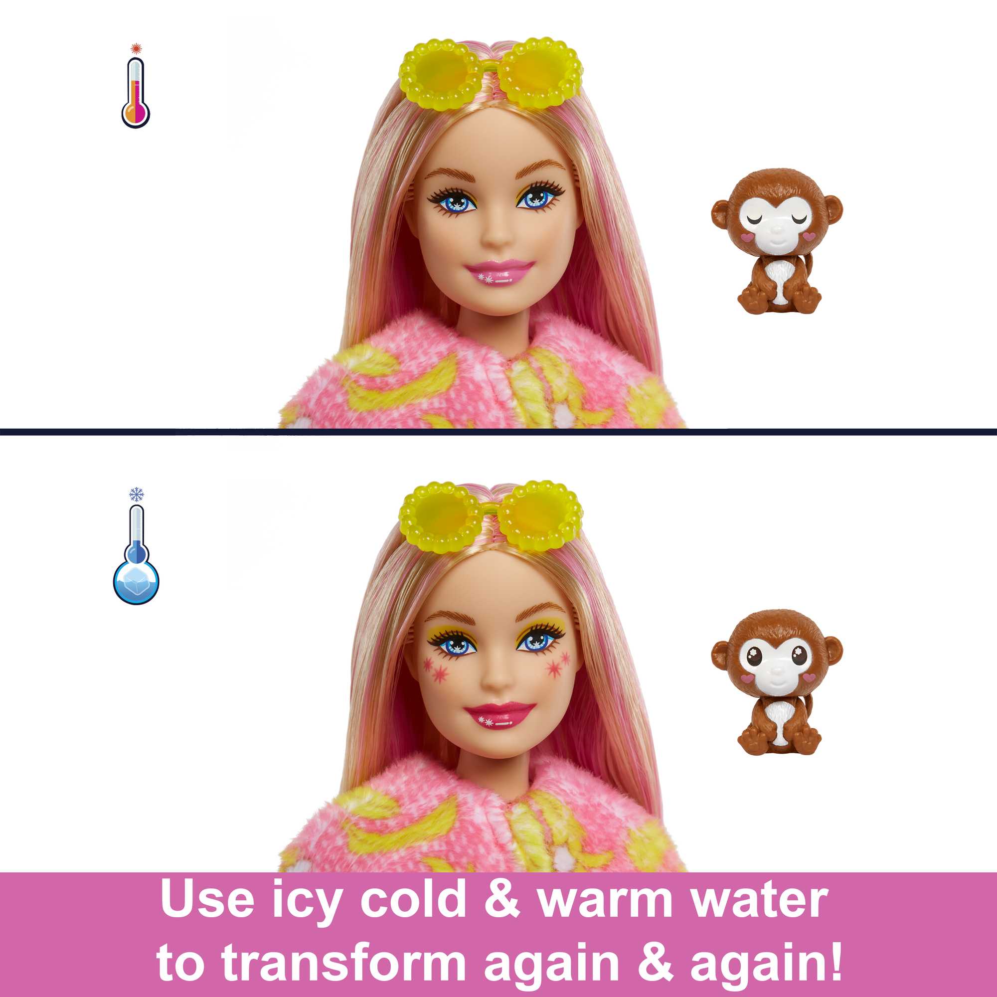 Barbie Cutie Reveal Barbie Jungle Friends Series - Monkey - Image 5