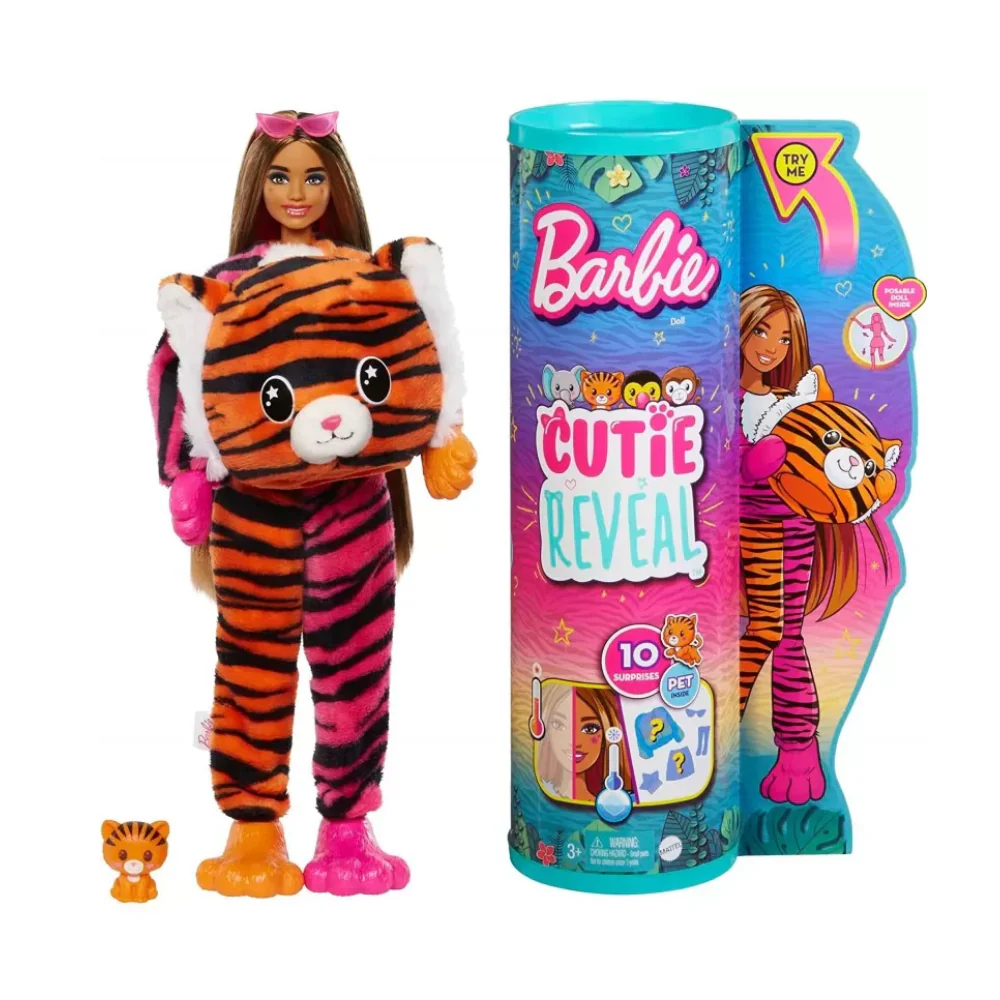 Barbie Cutie Reveal Barbie Jungle Friends Series -Tiger