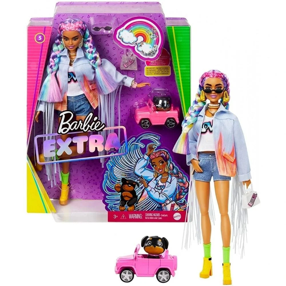 Barbie Fashionistas Extra Doll-Rainbow Braids