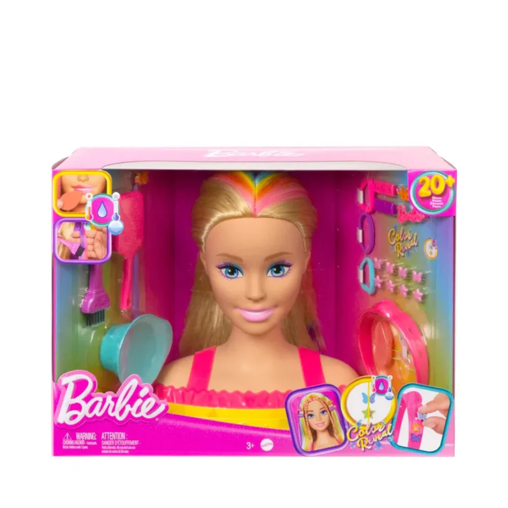 Barbie Neon Rainbow Deluxe Styling Head - Blonde Hair By Mattel