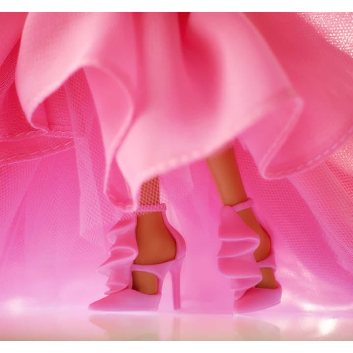 Barbie Signature Pink Collection Doll 3, Silkstone Barbie Doll In Chiffon Gown - Image 4