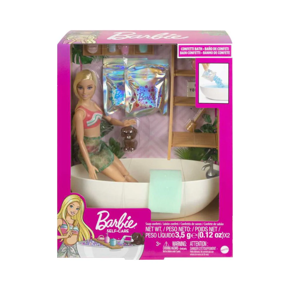 Barbie Self Care Soap Confetti Bath Playset Blonde