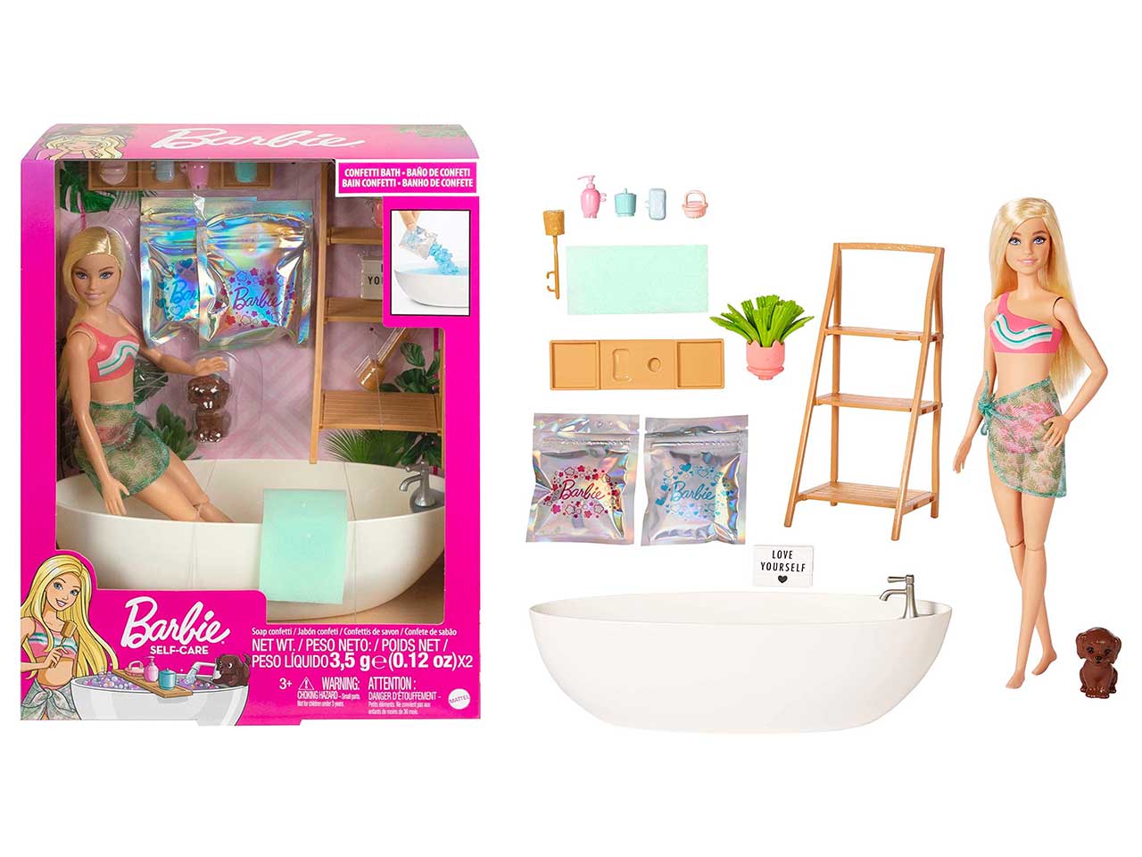 Barbie Self Care Soap Confetti Bath Playset Blonde - Image 2