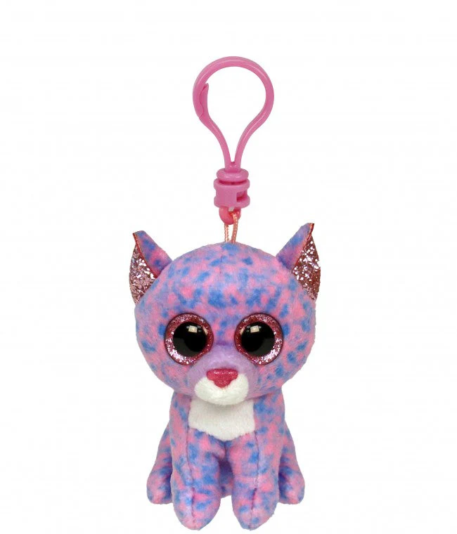 TY Beanie Boos Cassidy Lavender Cat Bag Clip 2.5" - Image 2