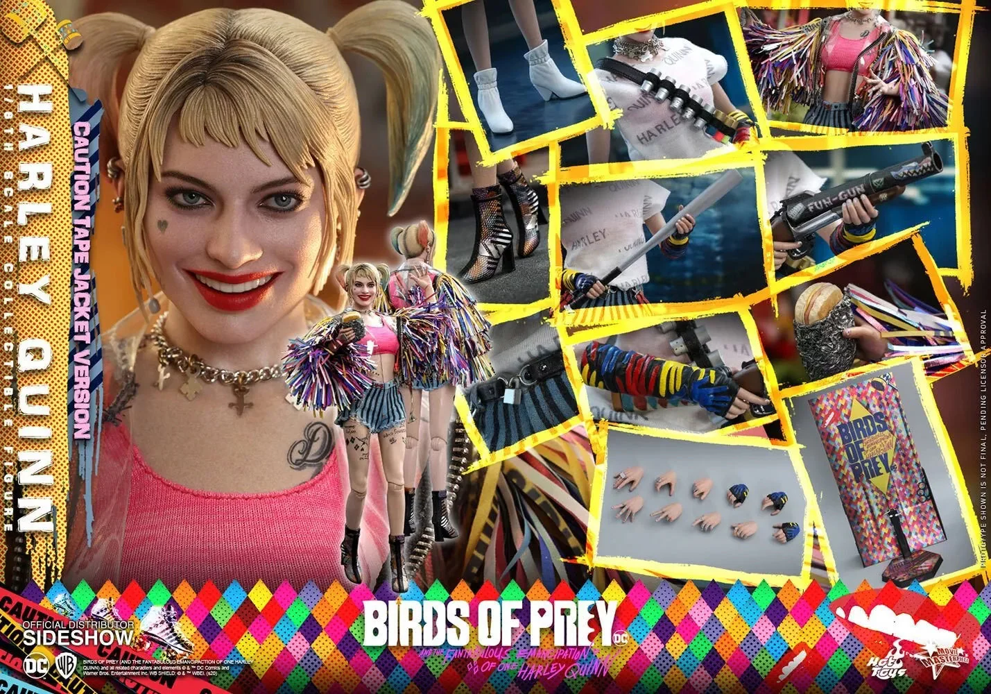 Birds of PRey - Harley Quinn (Caution Tape Jacket) 1/6 Scale Figure By Hot Toys - Image 5