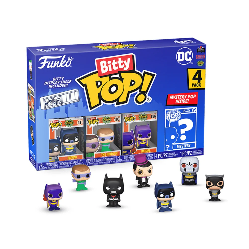 Funko Bitty POP! DC Comics 4 Figure Pack Includes Batman,The Riddler , Batgirl and a Mystery DC Comics Bitty Pop!