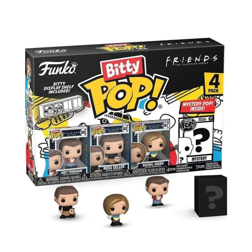 Funko Bitty POP! FRIENDS 4 Figure Pack Includes Joey Tribbianni, Ross Geller, Rachelle Green, and a Mystery FRIENDS Bitty Pop!