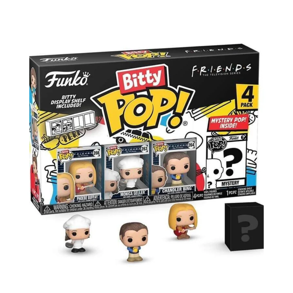 Funko Bitty POP! FRIENDS 4 Figure Pack Includes Phoebe Buffay, Monica Geller, Chandler Bing, and a Mystery FRIENDS Bitty Pop!