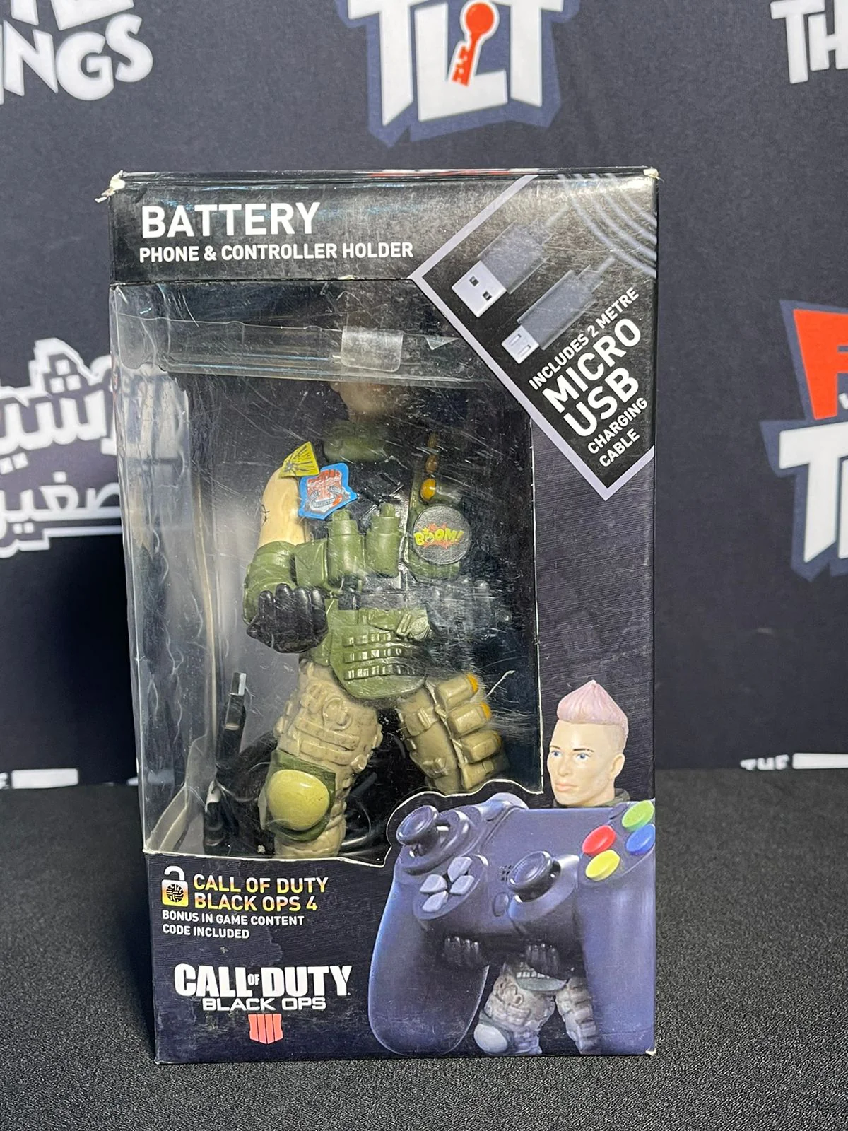 Call of Duty Battery Black Ops 4  Cable Guy Figure with 2m Micro USB Cable [Damaged Box] - Image 3