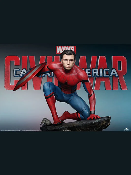 Marvel Captain America: Civil War Statue : Spider-Man 1/4 Statue (Premium Edition) Statue By Queen Studios - Image 5