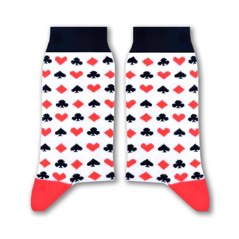 Cards (White) Socks (Long) - Size 36-40