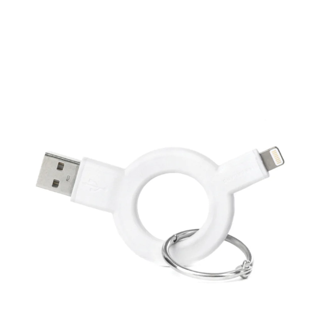 Charge And Sync Keychain White by Kikkerland