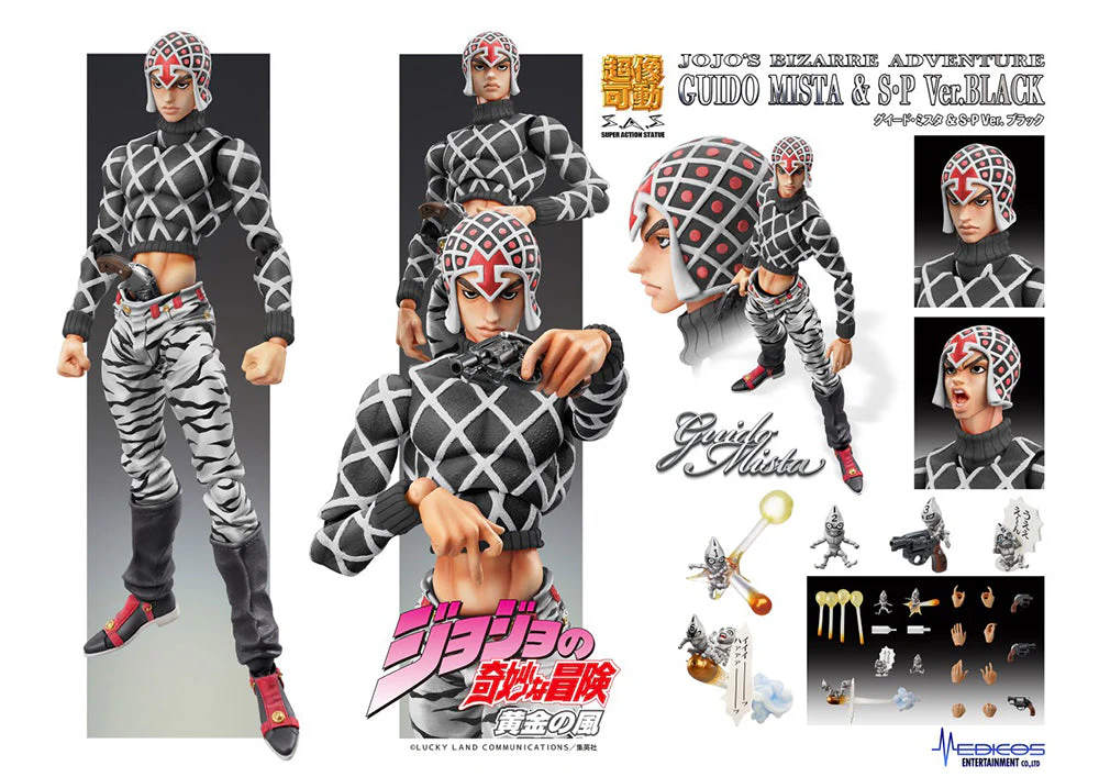 JOJO`S BIZARRE ADVENTURE Guido Mista & S・P Ver.BLACK Chozokado Action Figure By Medicos - Image 5