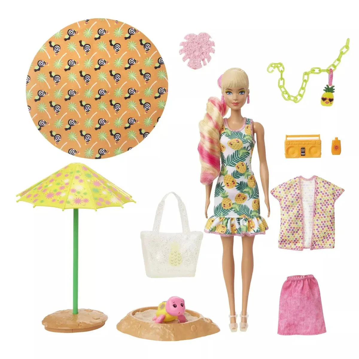 Barbie Color Reveal Foam! Pineapple Scent Surprise Surprise Doll - Image 2