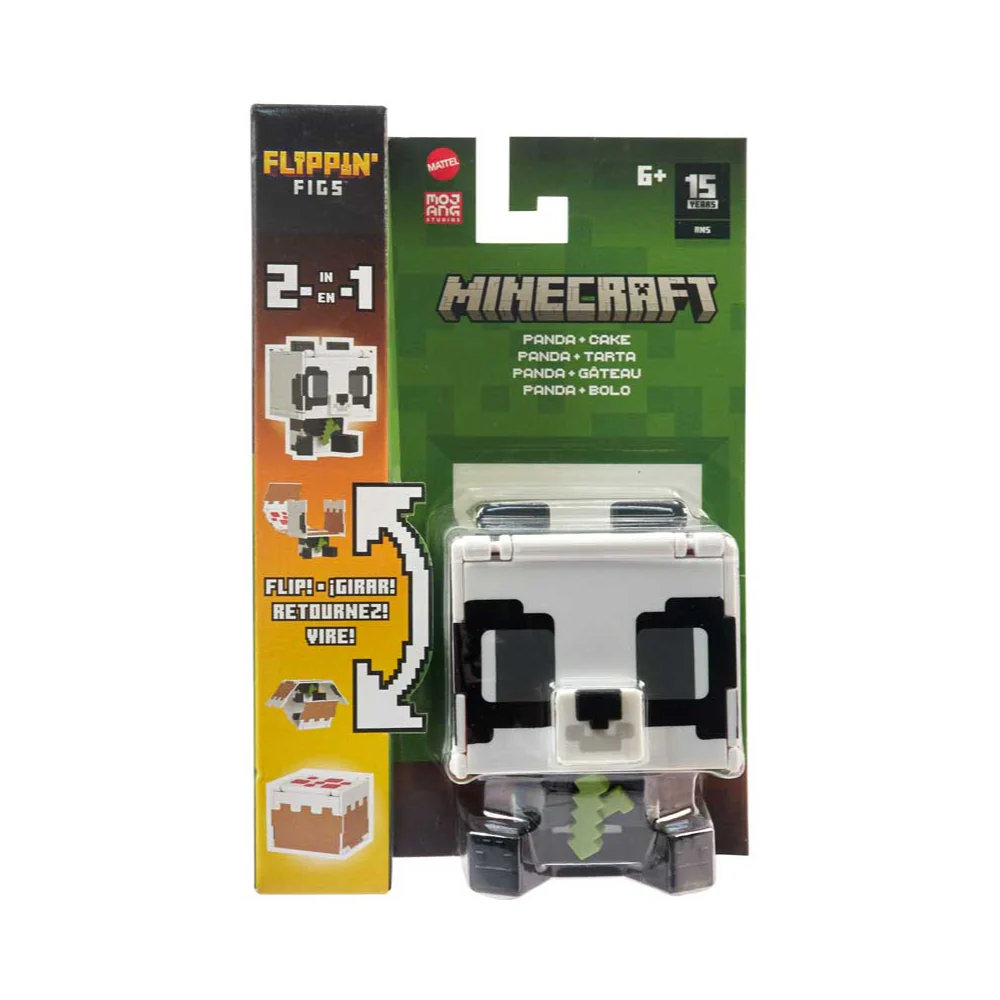 Minecraft Flippin' Figures PANDA + CAKE By Mattel