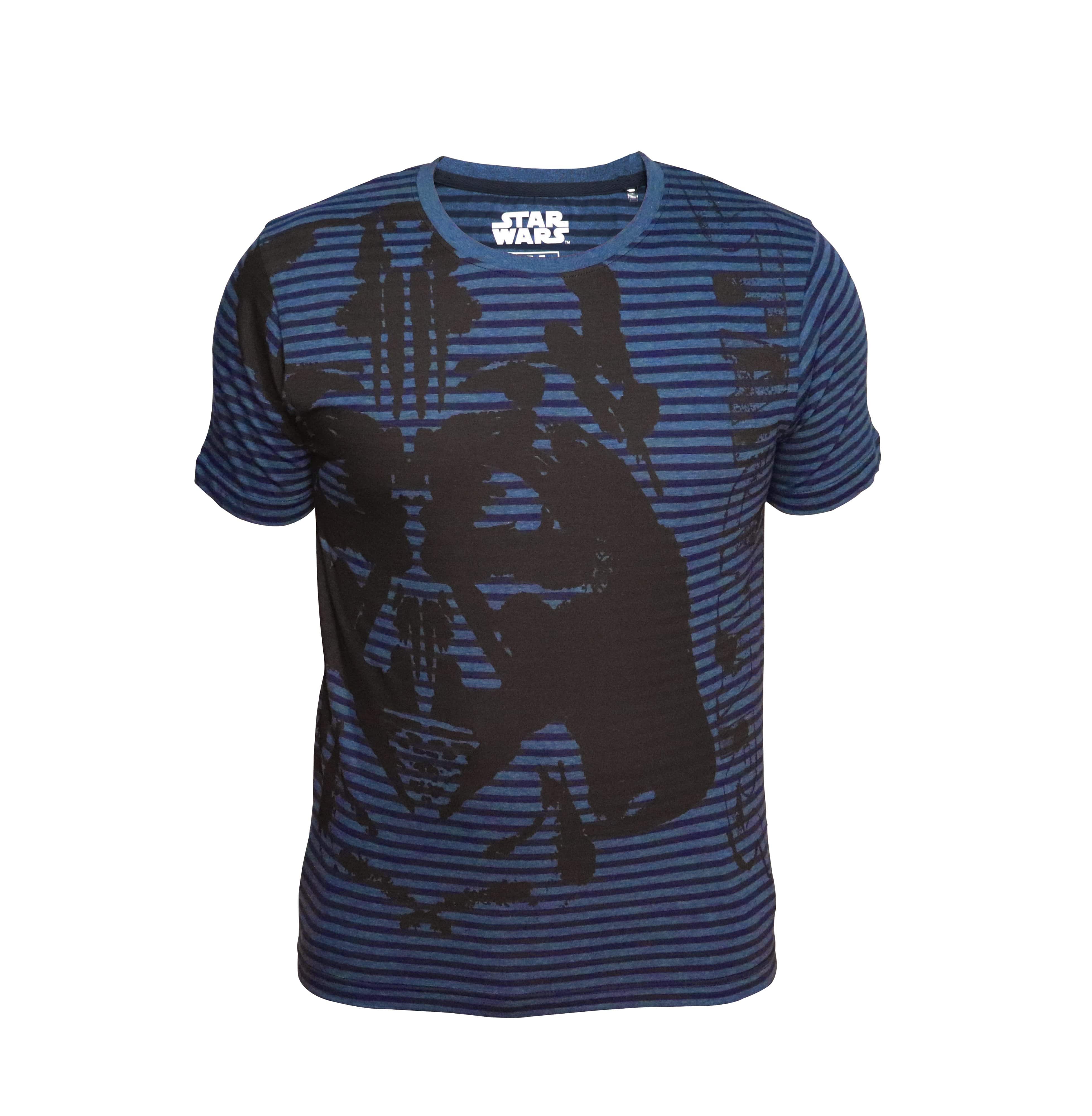 CREW NECK STRIPES W/CMYK PRINT : STAR WARS - BLUE