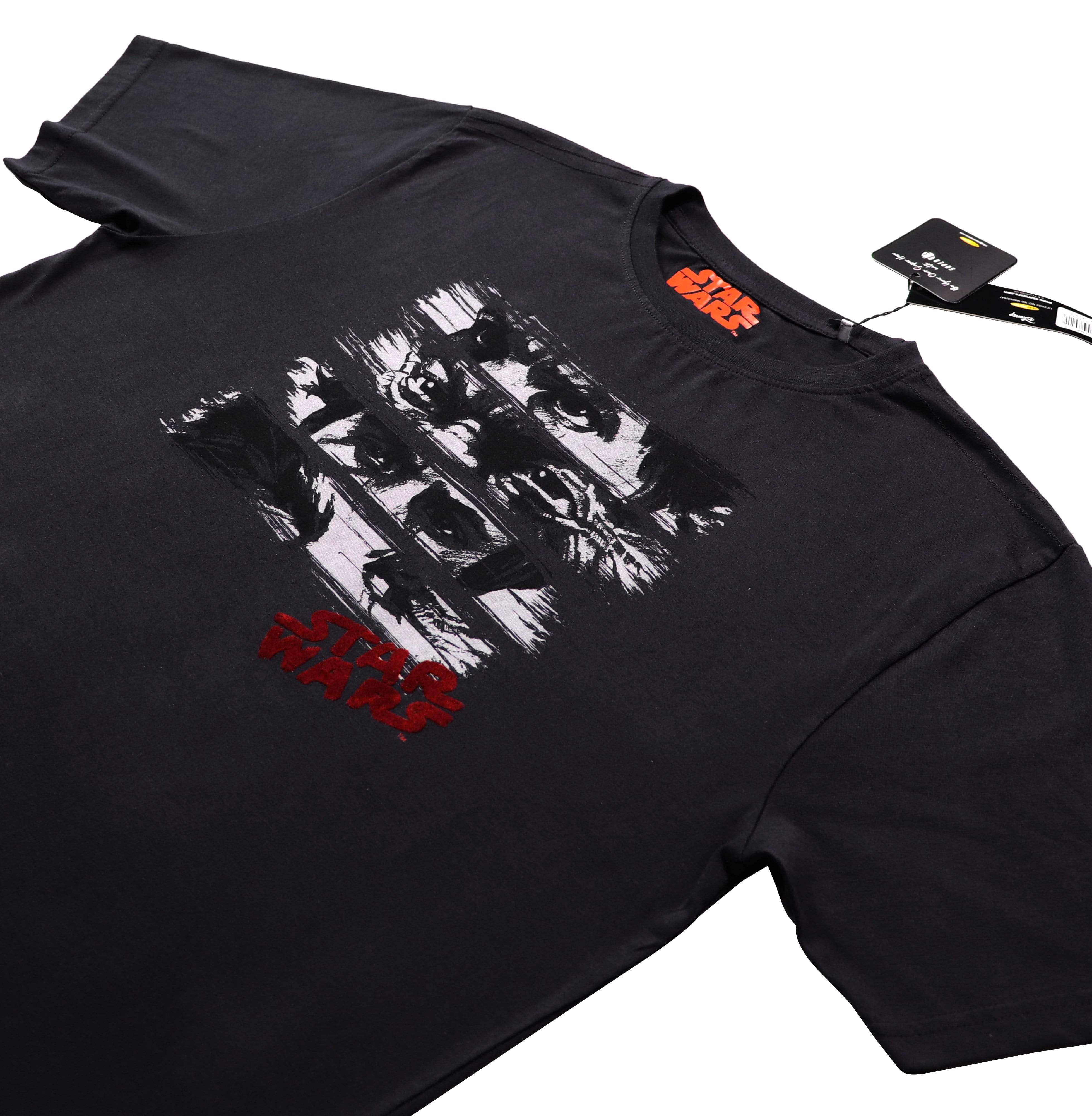 CREW NECK TEE W/DISCHARGE ON FRONT & FLOCK PRINT ON BACK - Image 2