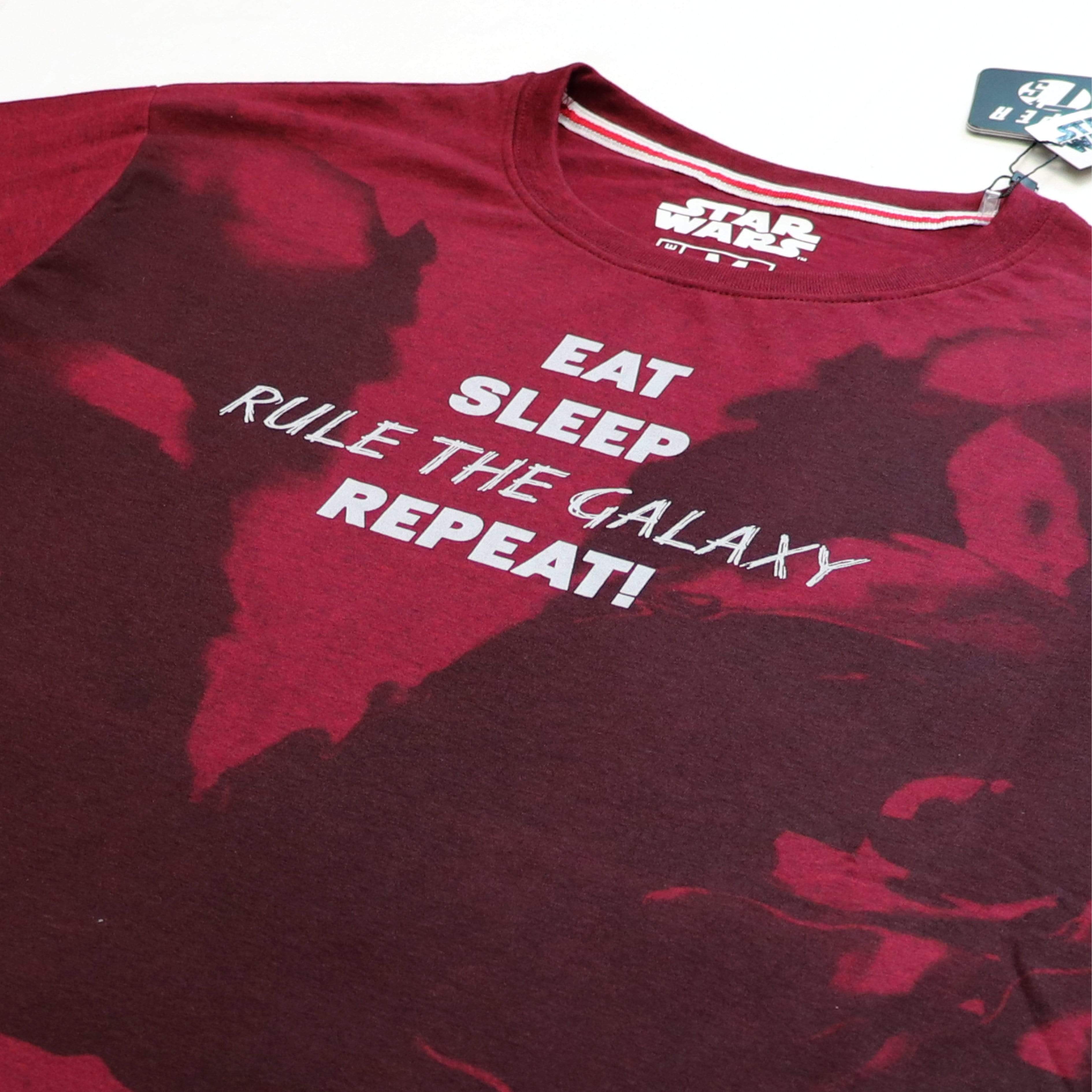 CREW NECK TEE W/DISTRESSED PRINT : STAR WARS - BURGUNDY - Image 2