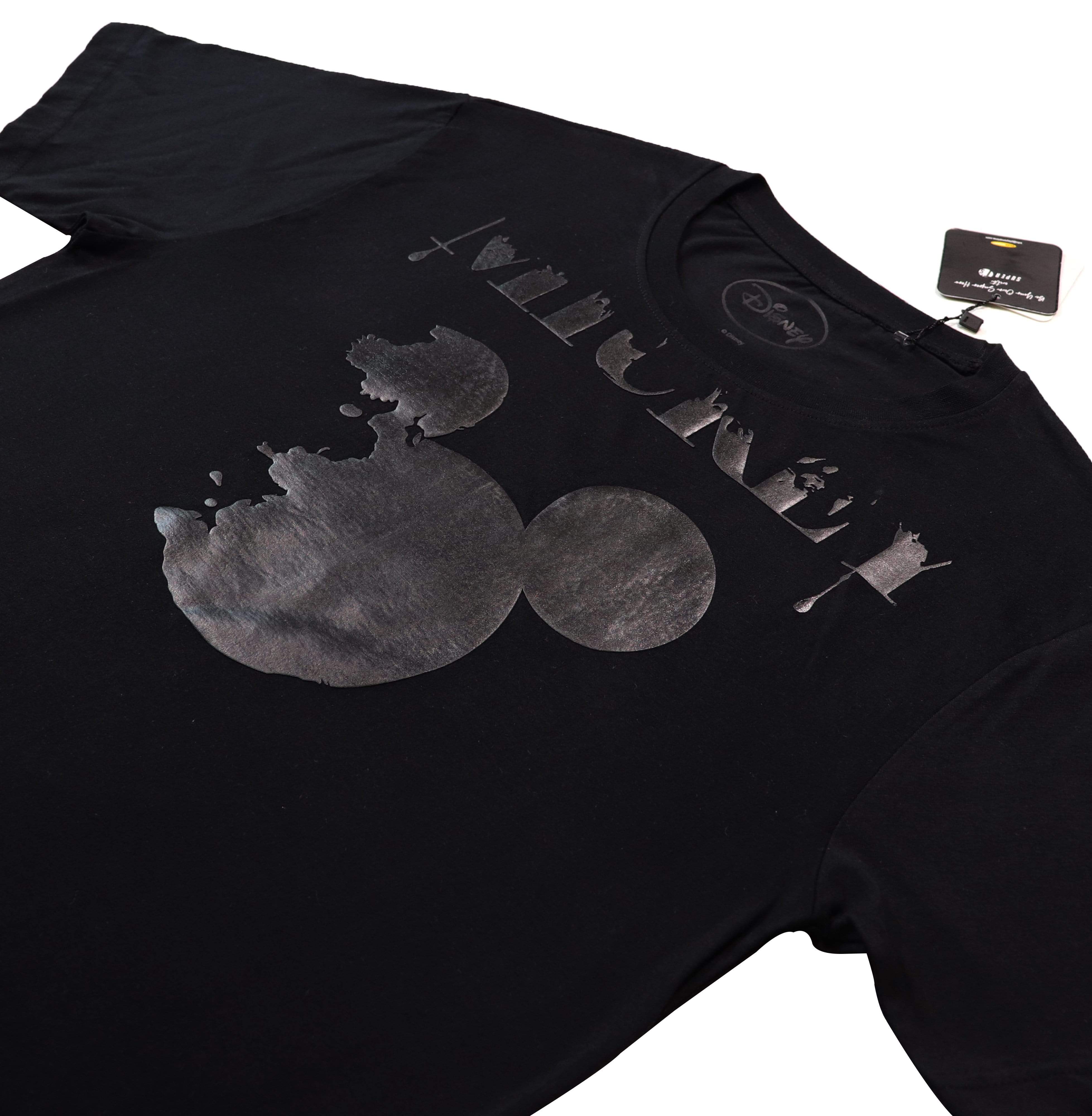 CREW NECK TEE W/GEL PRINT : MICKEY - BLACK - Image 3